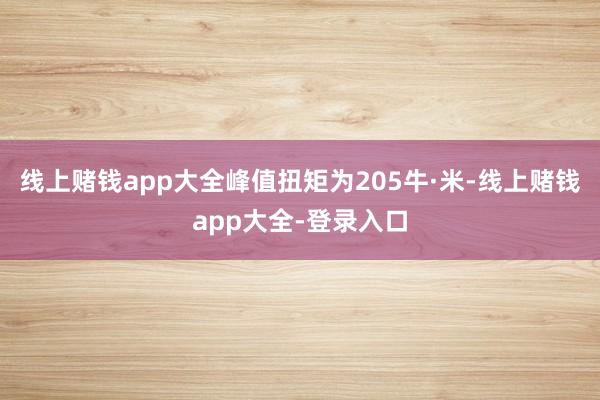 线上赌钱app大全峰值扭矩为205牛·米-线上赌钱app大全-登录入口