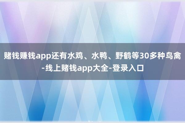 赌钱赚钱app还有水鸡、水鸭、野鹤等30多种鸟禽-线上赌钱app大全-登录入口